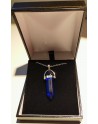 Dark Blue Quartz Wand Necklace
