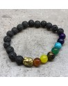 Svart Lavasten Buddha Chakra Armband