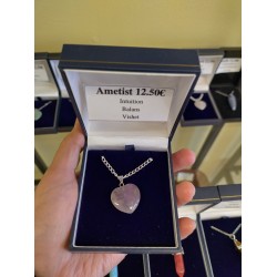 Amethyst Heart  Necklace