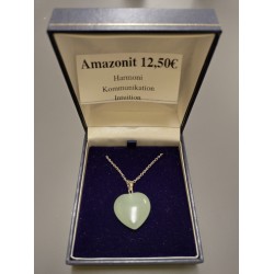 Amazonite Stone Heart Necklace