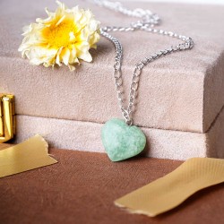 Amazonite Stone Heart Necklace
