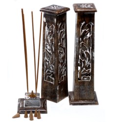 Incense Ashcatcher Tower Mango Wood