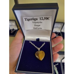 Tiger Eye Stone Heart Necklace