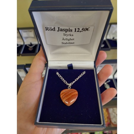 Red Jasper Stone Heart Necklace