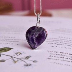 Ametist Hjärta Halsband
