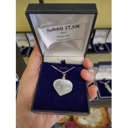 Selenite Stone Heart Necklace