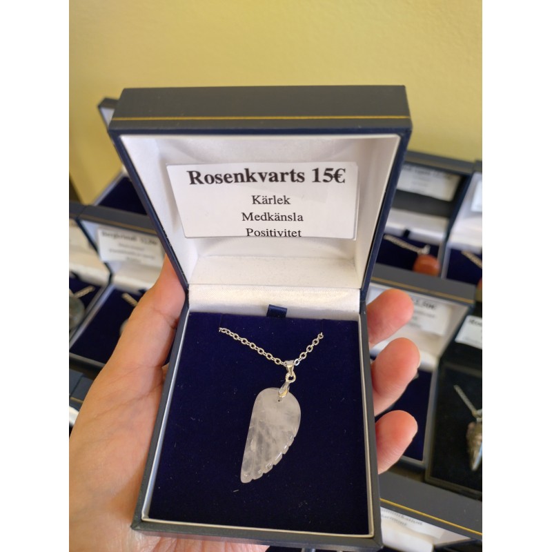 Rosenkvarts Ängel Halsband