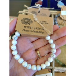Vit Jaspis Armband
