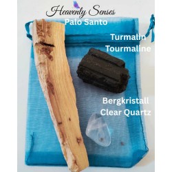 Palo Santo with Black Tourmaline & Clear Quartz