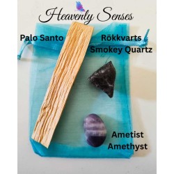 Palo Santo med rökkvarts & ametist