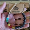 Black Lava stone Buddha chakra Stone Bracelet