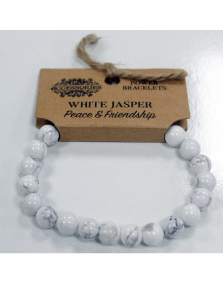 Vit Jaspis Armband