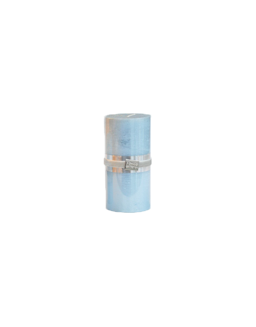 Finnmari Metallic Pillar Candle 7x15cm Light Blue
